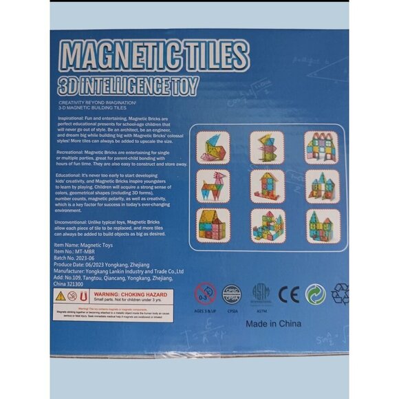 Dmoiu Magnetic Tiles 3D Intelligence Toy 38-Piece Set For Ages 3+ - Picture 2 of 5